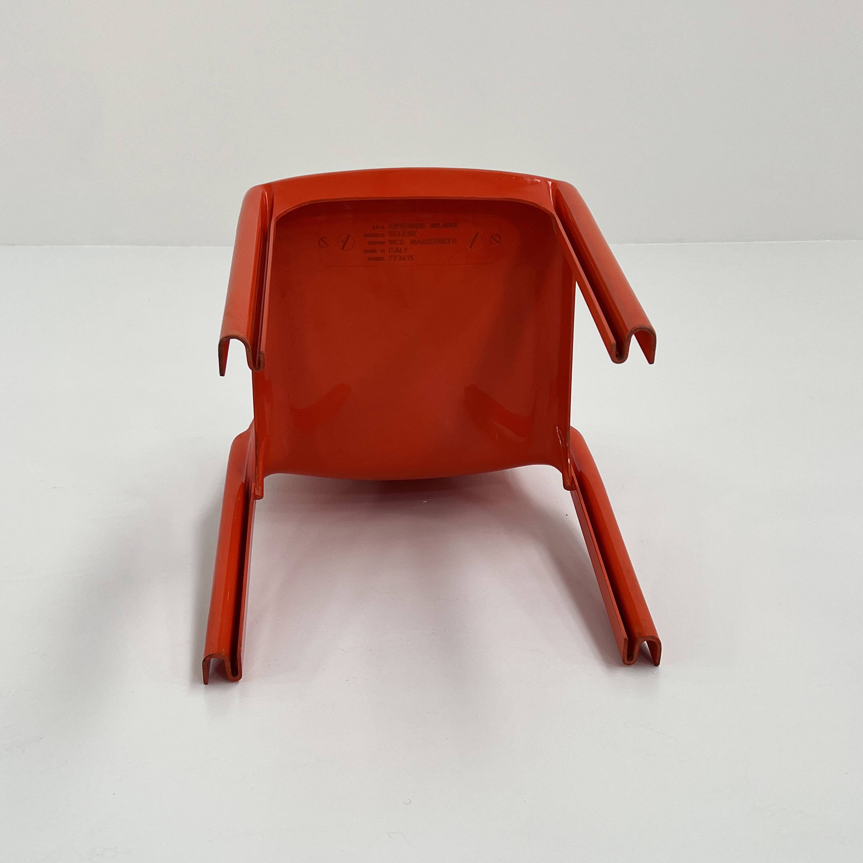 Selene Orange Chair by Vico Magistretti for Artemide, 1970