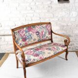 Ancienne banquette à motif floral