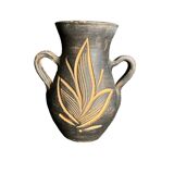 Vintage, brown terracotta vase circa 1970