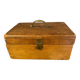 Old wooden box early 20th century market box with brass handle