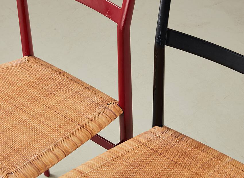 Gio Ponti Pair of Superleggera Chairs for Cassina Italy 1957