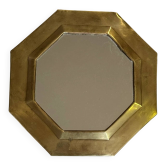 Oriental brass mirror