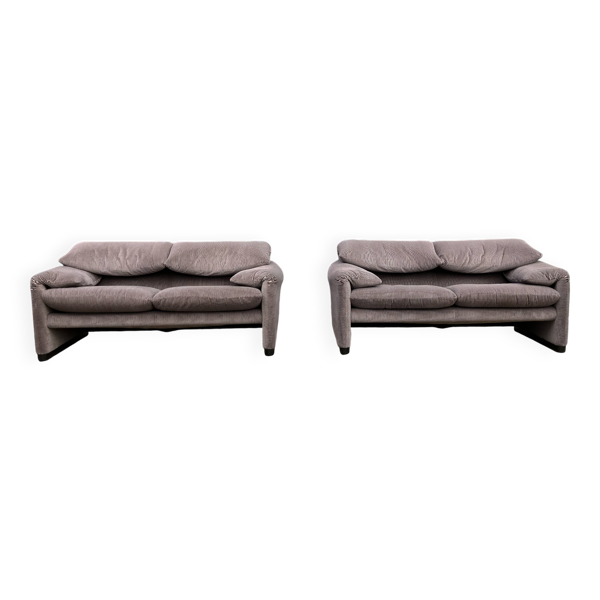 2x Cassina Maralunga 2zit originele ribble stof