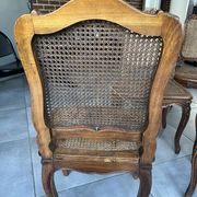 Lot de 6 chaises Louis XV cannees en noyer