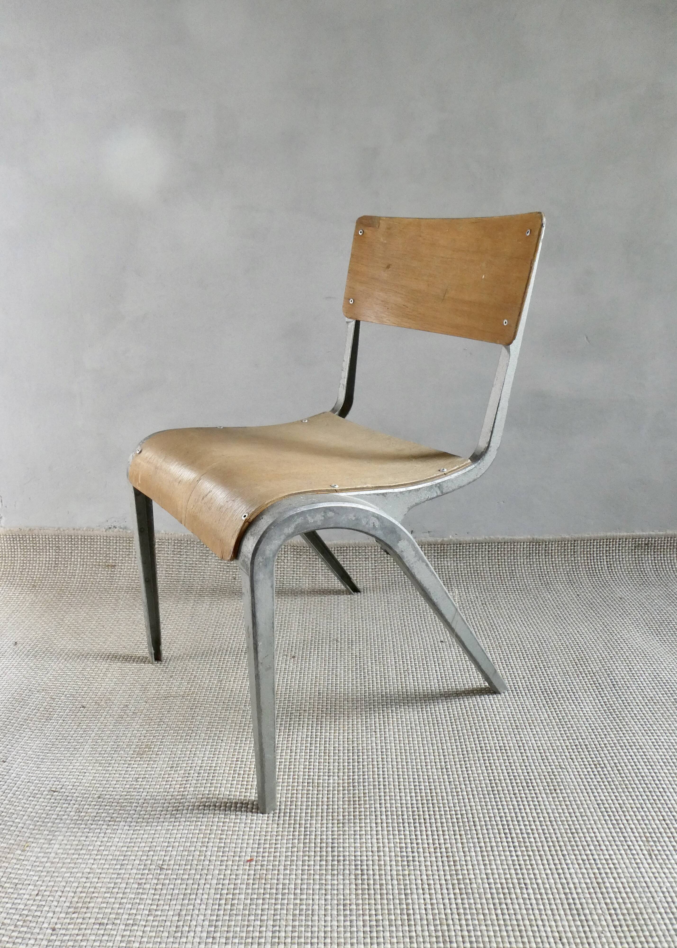 Wooden and metal chair by James Leonard, 1950s