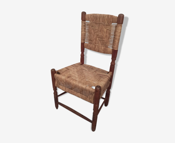 Chaise Mexique en sapin paillée