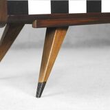 Mid-century modern scandinavian walnut sideboard with op-art pattern, 1960s