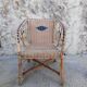 Armchair in wicker rattan and scoubidou