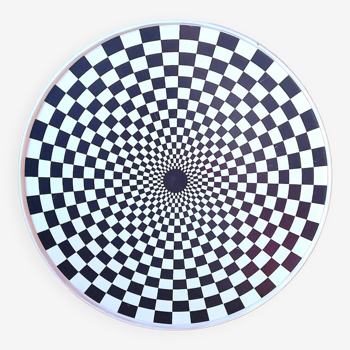 Plateau tournant Op art années 70