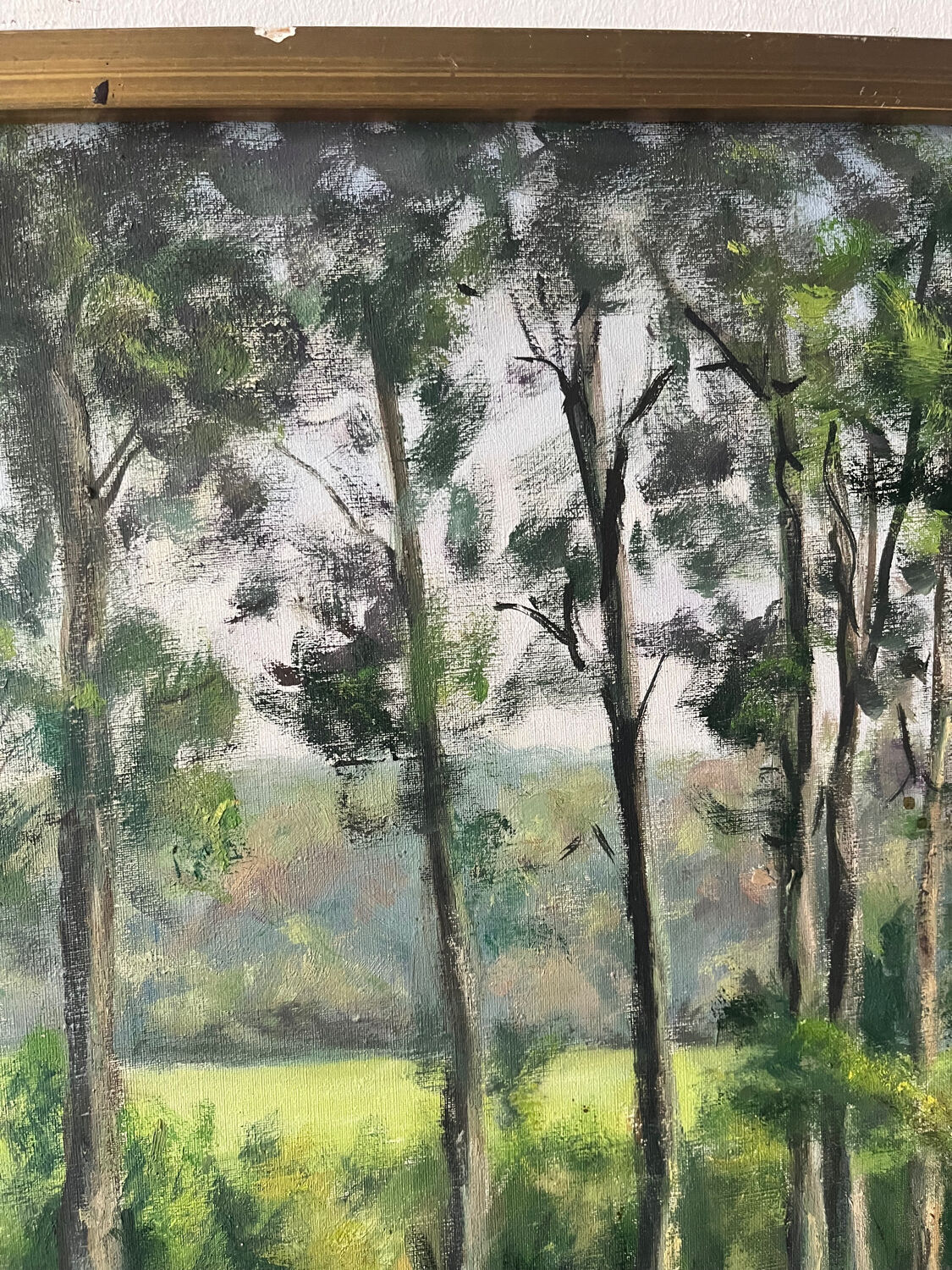 Fishermen at Brochard Pond, signed M. Louis, 1981