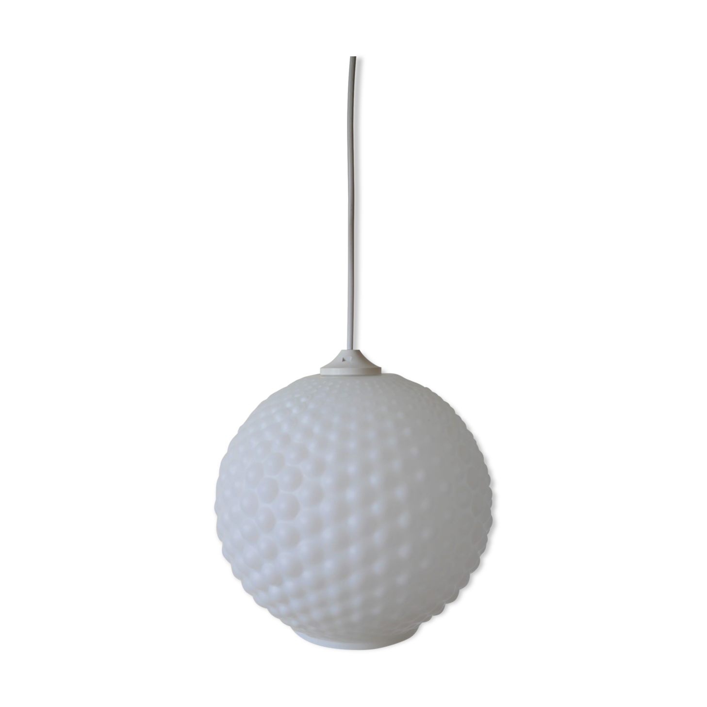 Suspension « boule » vintage en opaline