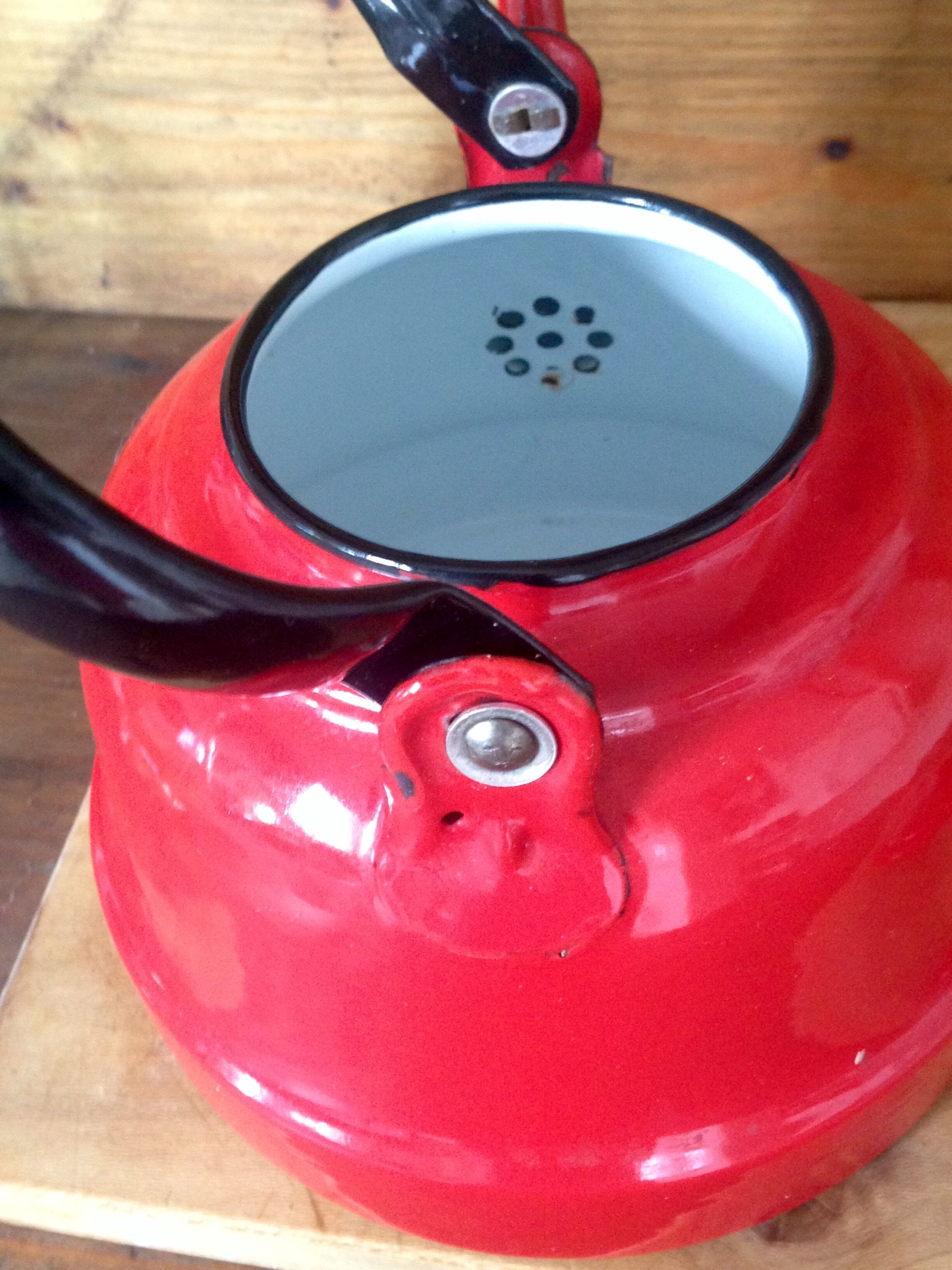 Vintage enameled kettle
