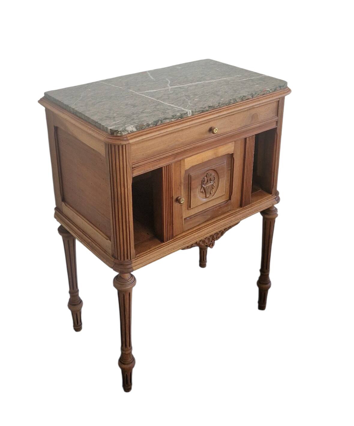 Walnut and green marble sideboard – Louis XVI style – Early 19th century