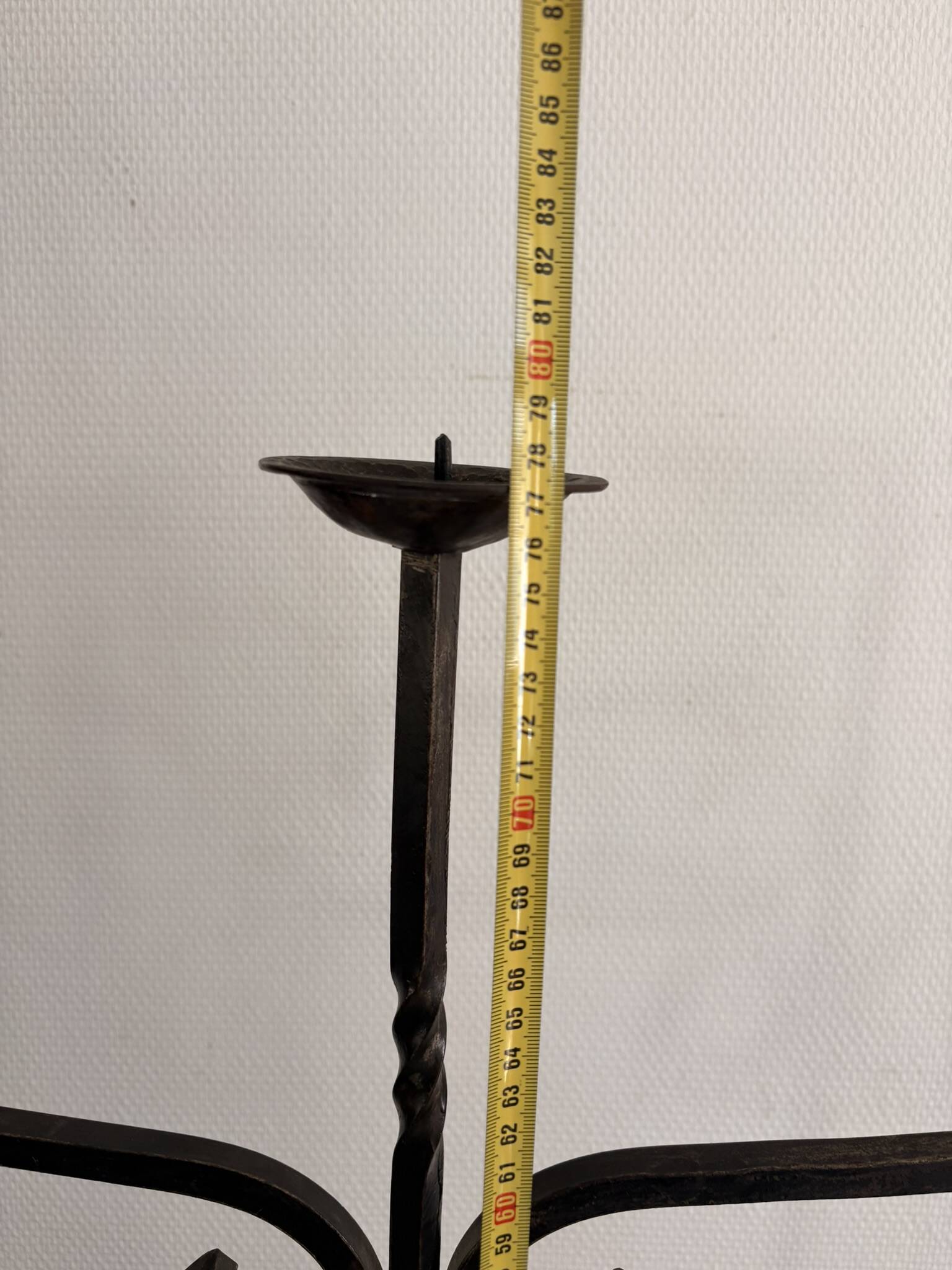 Candelabrum Chandelier Candle Holder Three Arms Light Wrought Iron 1940 Gothic