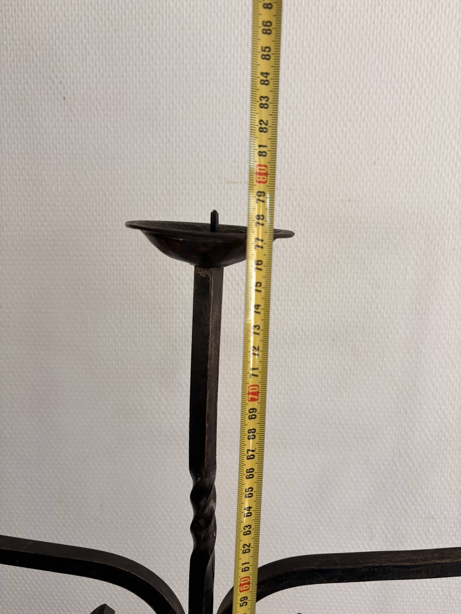 Candelabrum Chandelier Candle Holder Three Arms Light Wrought Iron 1940 Gothic