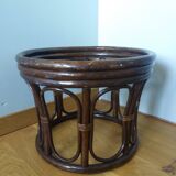 Wicker rattan stool pouf