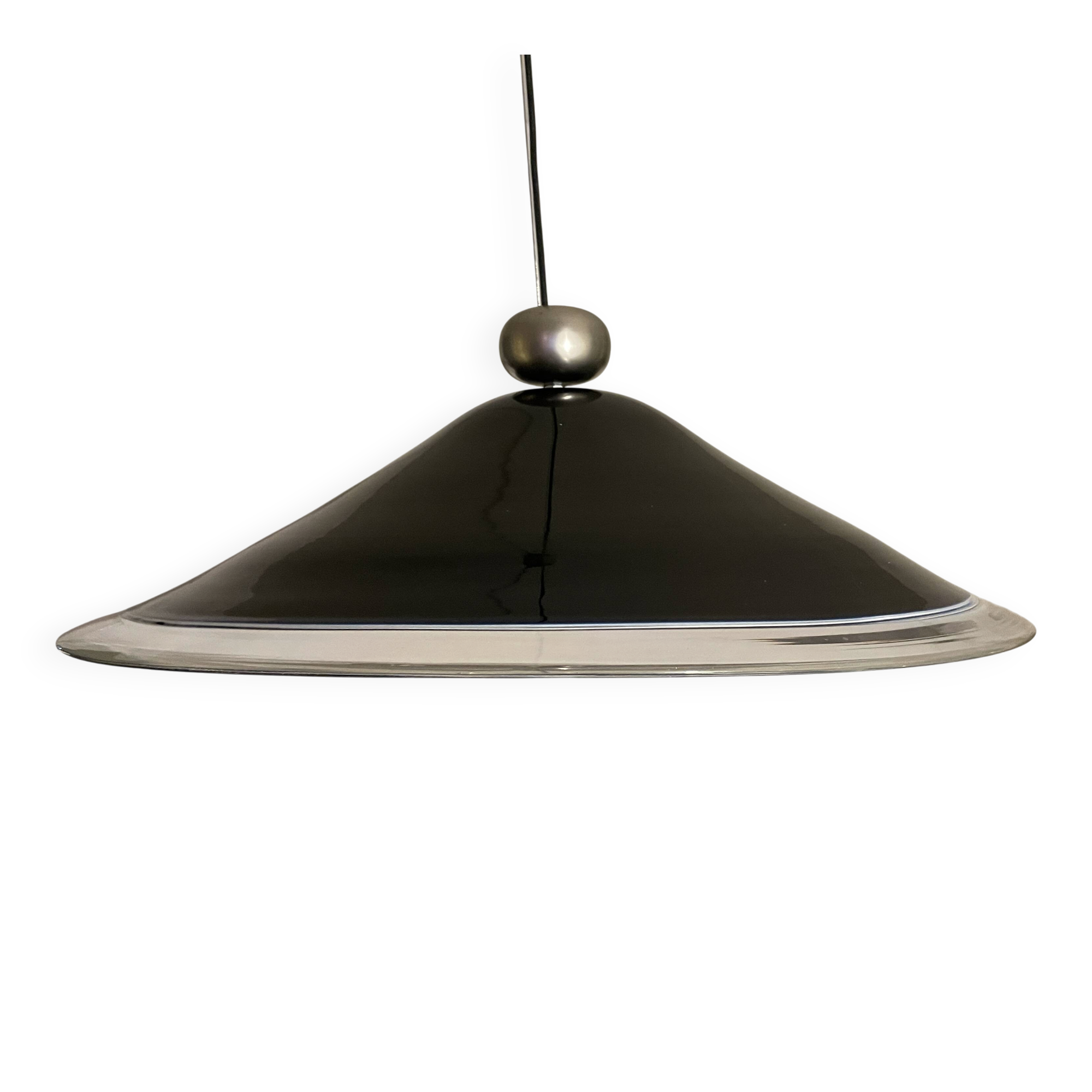 Leucos Murano glass, large round pendant lamp by Renato Toso, model Melania