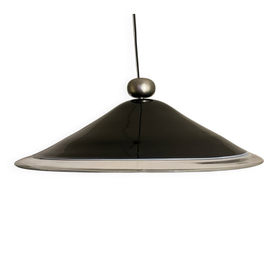 Suspension rond en verre de Murano Leucos, grand modèle par Renato Toso, modèle Melania.