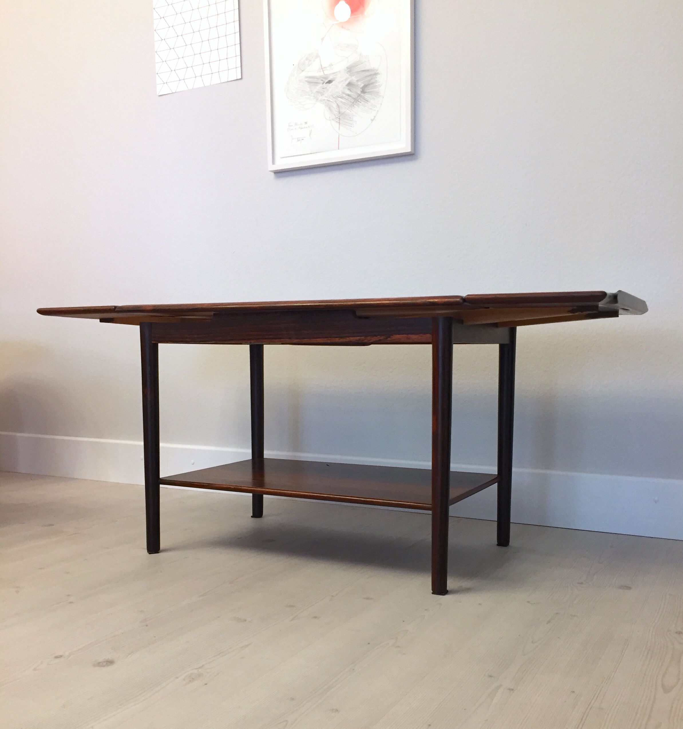 Danish extendable serving cart in palissander midcentury 1960s