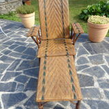 Rattan folding lounge chair