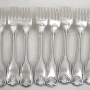 Christofle Vendôme Shell, cutlery set 49 pieces, silver-plated knives.