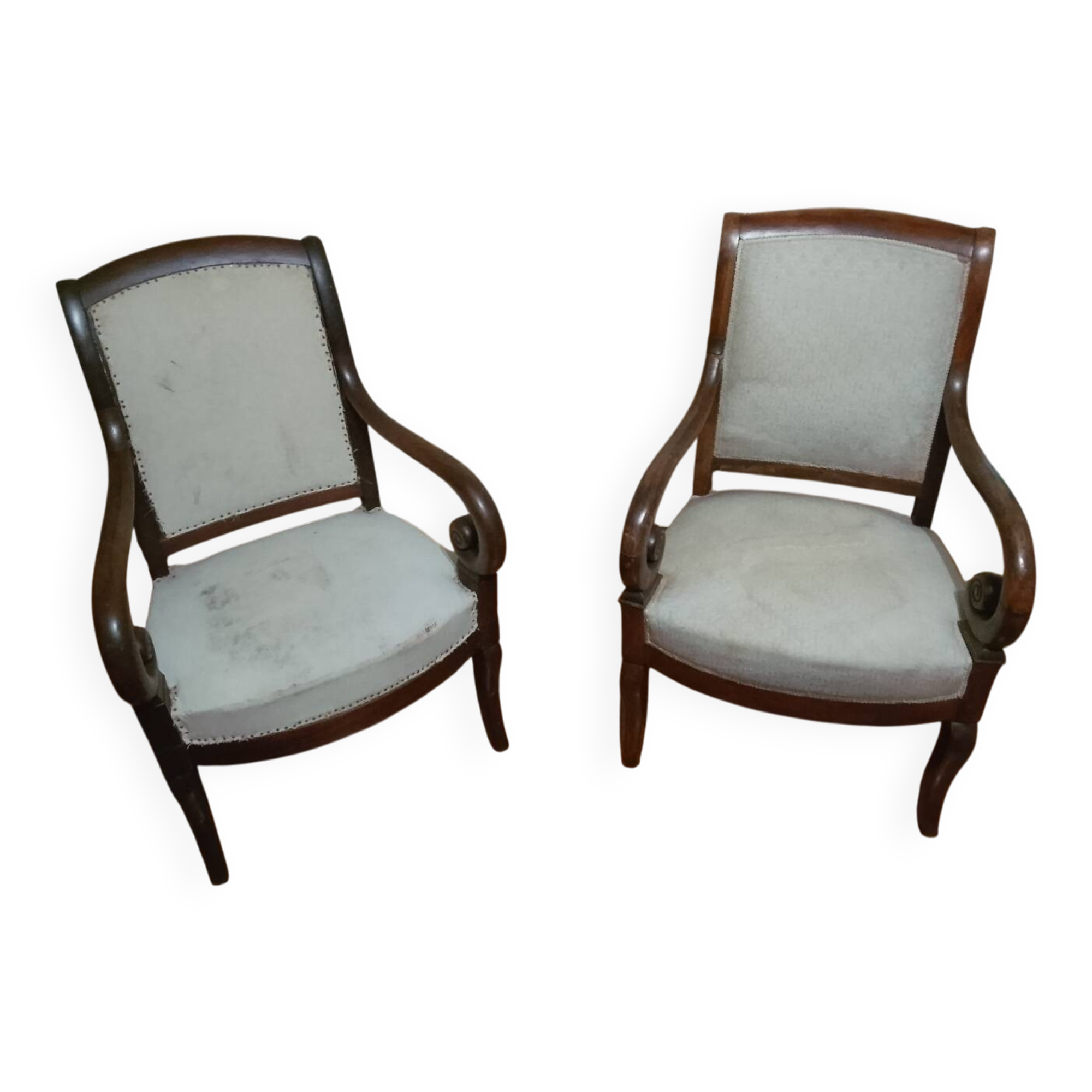 A pair of Empire period armchairs.