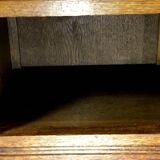 ART DECO OAK AND MARBLE BEDSIDE TABLE