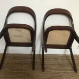 Pair of Baumann canne gondole chairs