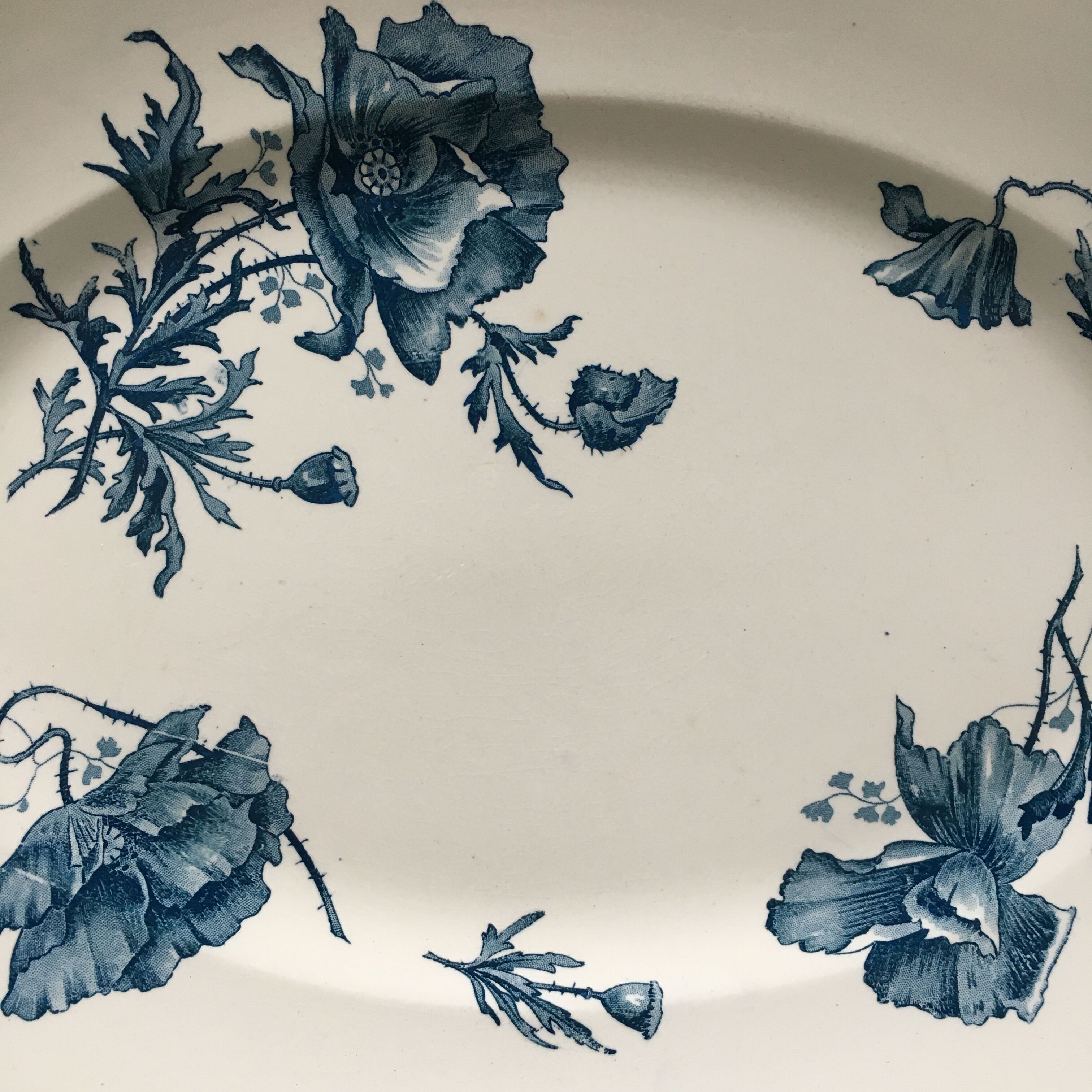 Sarreguemines blue Feria oval dish