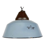 Industrial Grey Enamel and Cast Iron Pendant Light, 1960s