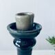 Candle holder in glazed ceramic