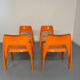 Table and 4 dining chairs designed by Preben Fabricius, Interplast, 1970s.