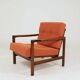 Vintage Armchair Orange Papaya Cushions, Poland, 1960