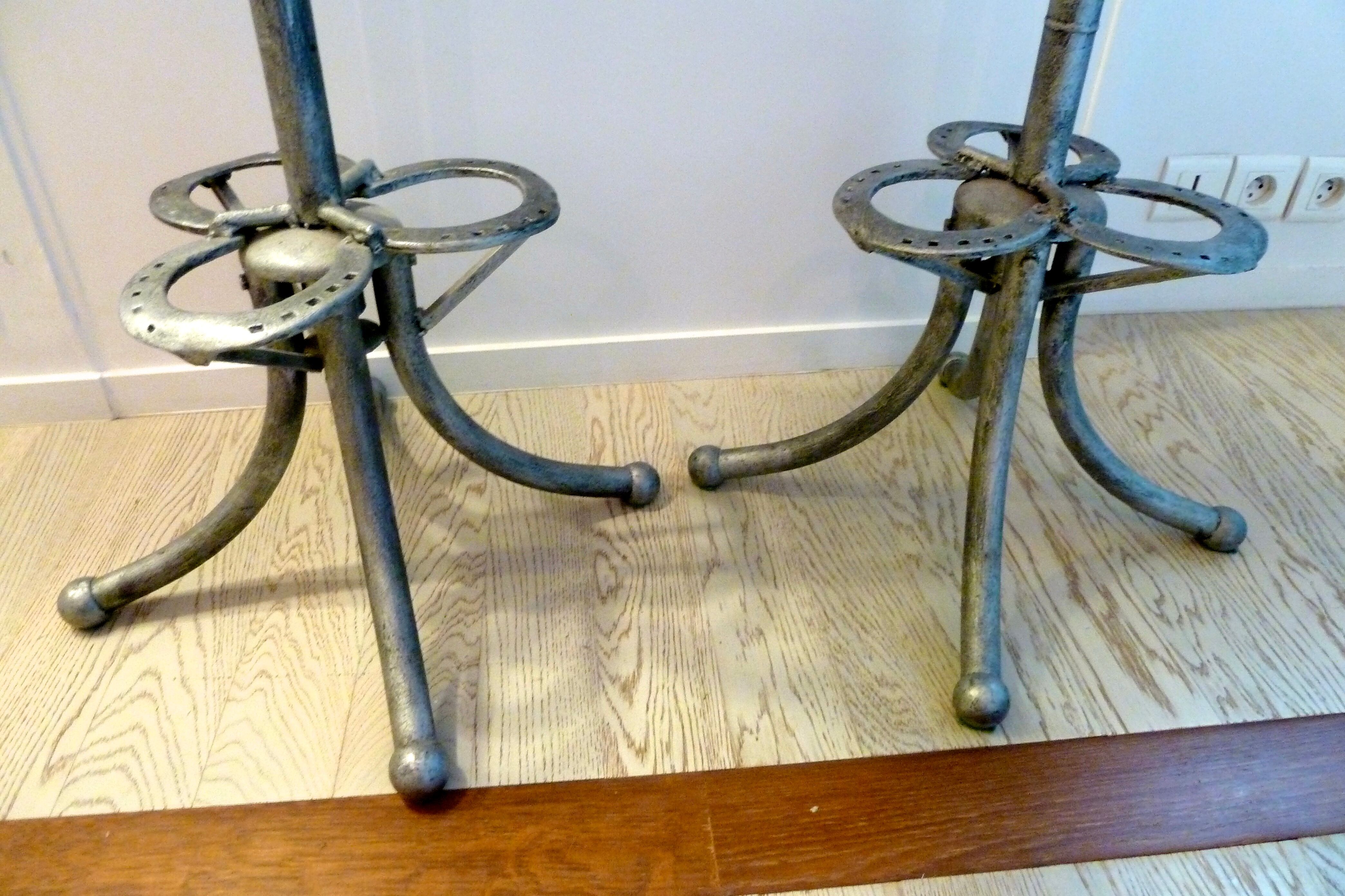 Pair of restored industrial bar stools