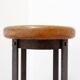 Pair of brutalist bar stools in oak and wrought iron, 1960s