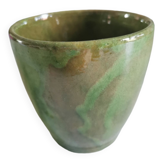 Glazed clay cup Biot 1960