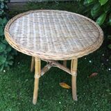 Rattan side table