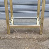 Side table in gold metal and chrome