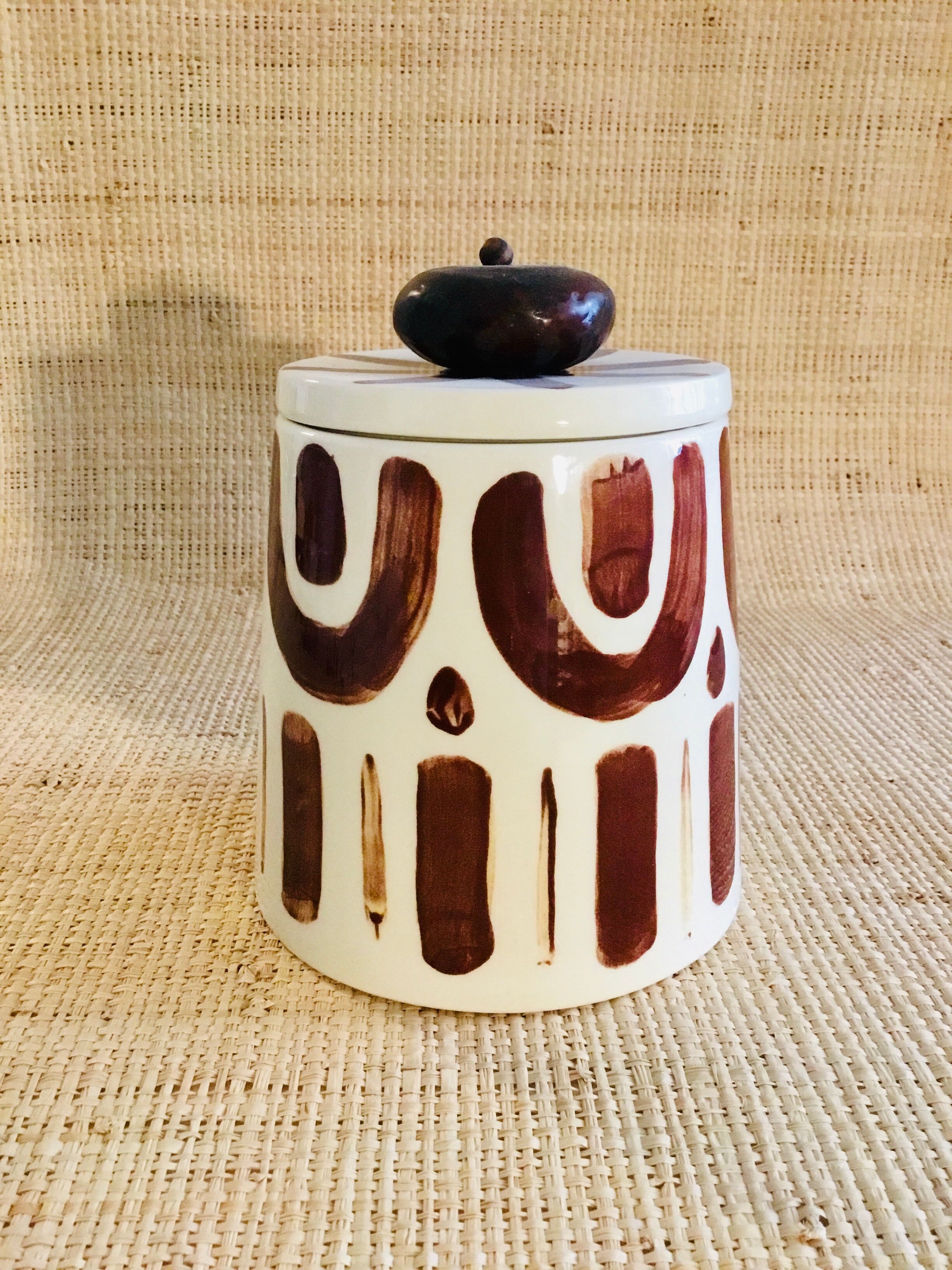 Hand-painted glazed ceramic box