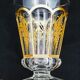 Baccarat glass vase with purple violets, gilded moulded crystal, Charles X Louis Philippe signed.
