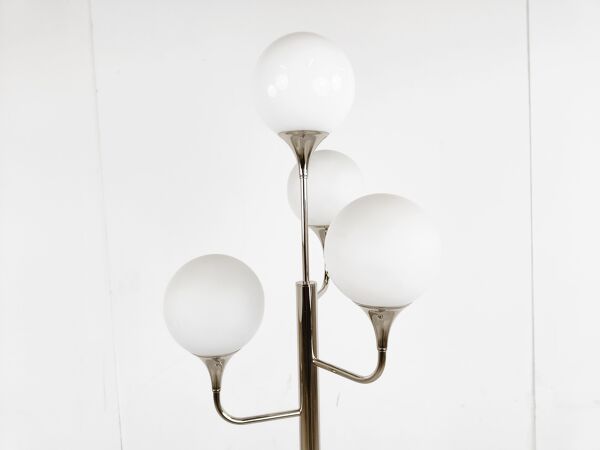 Lampadaire vintage chrome Sciolari, années 1970, Italie