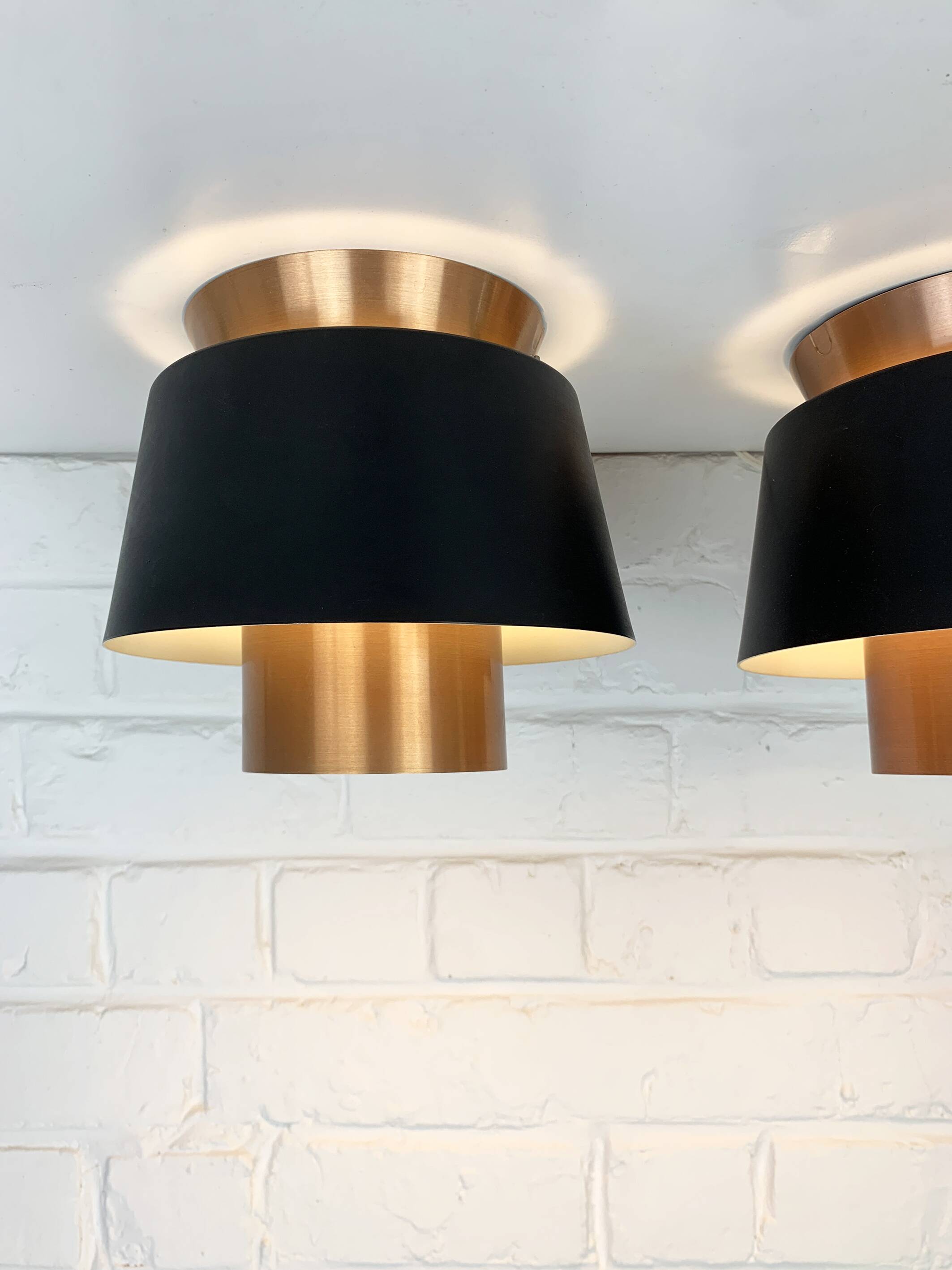 Pair of Tivoli Jørn Utzon ceiling lights for Nordisk Solar Denmark, 1950-60s