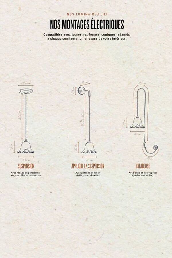 LILI - Porcelaine Emaillée - Suspension