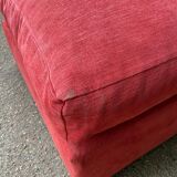 Large burgundy velvet pouf