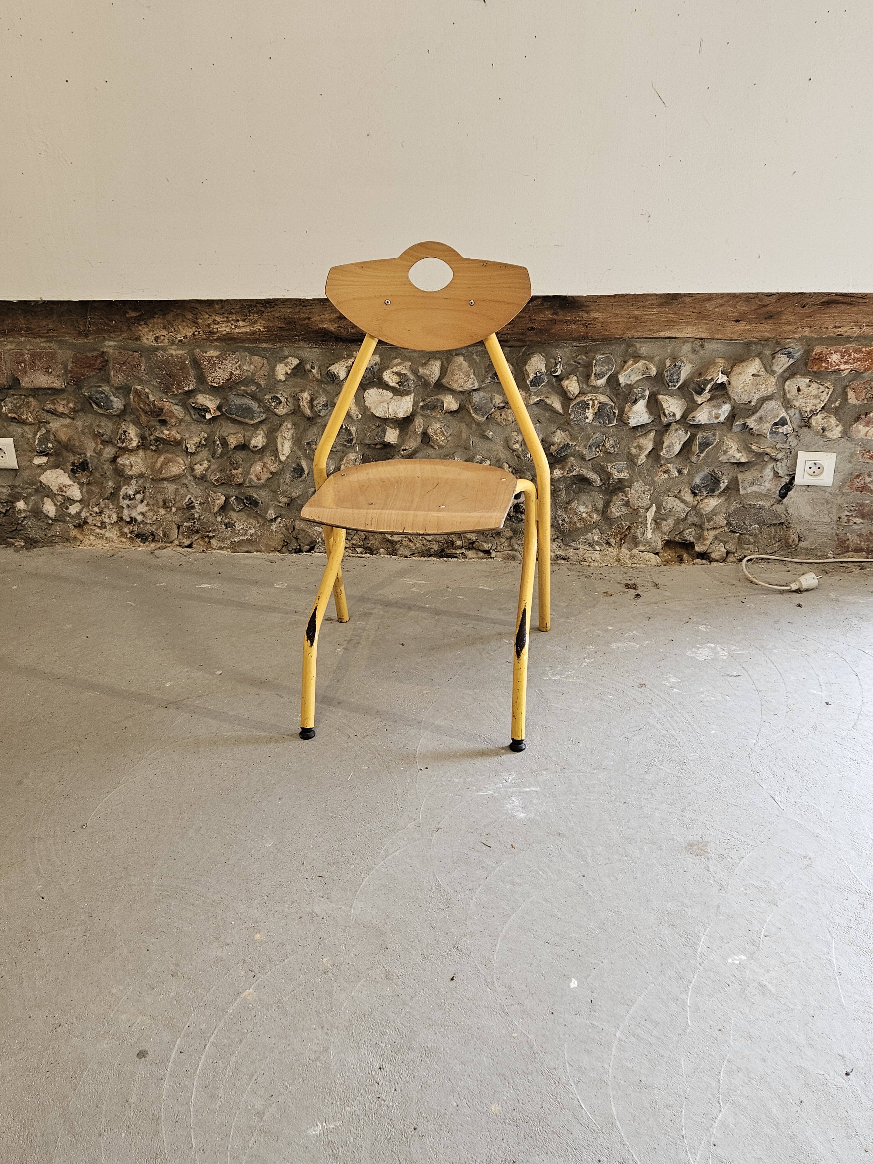 Chaise d'écolier 1980 1990 Design moderniste