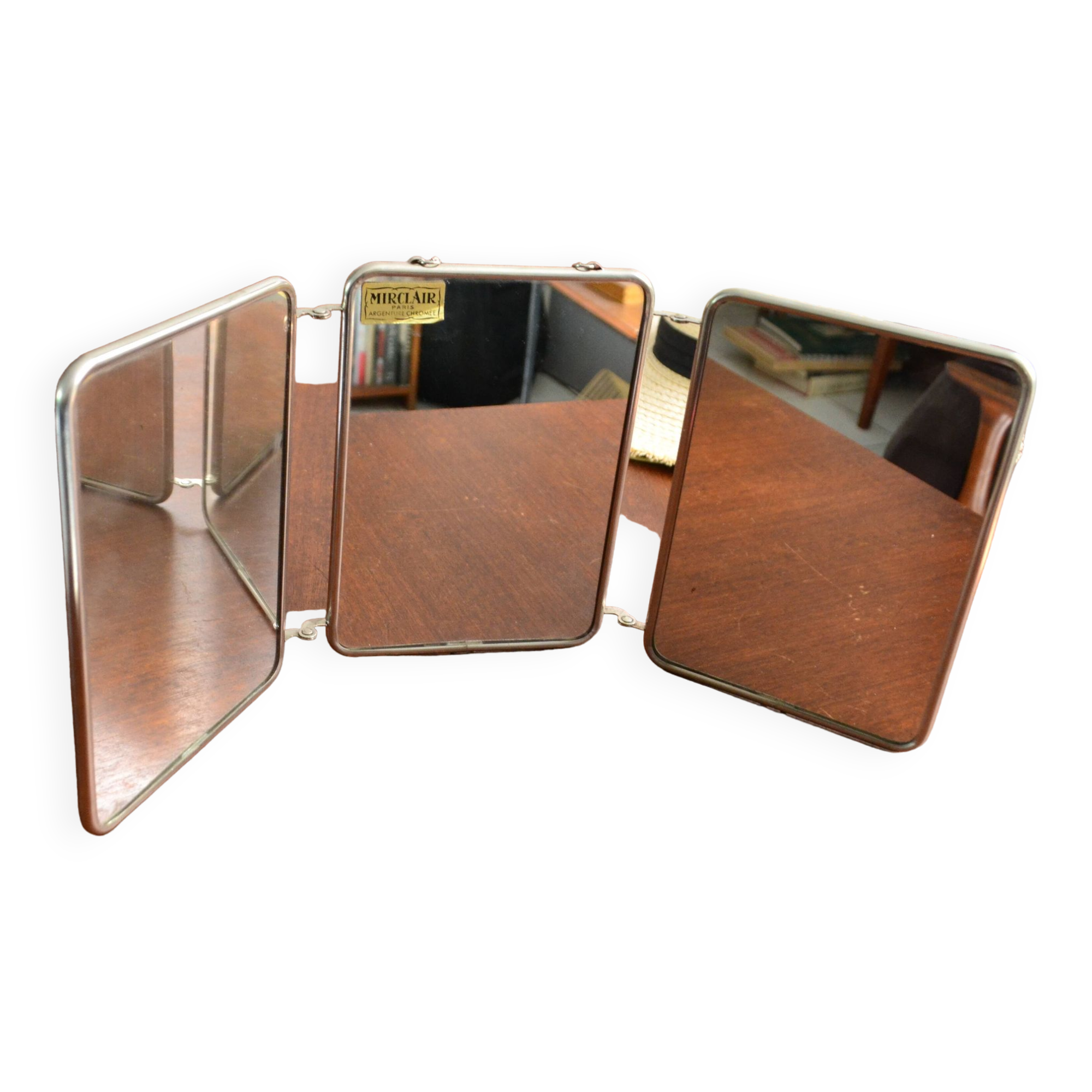 Miroir de barbier triptyque années 50/60