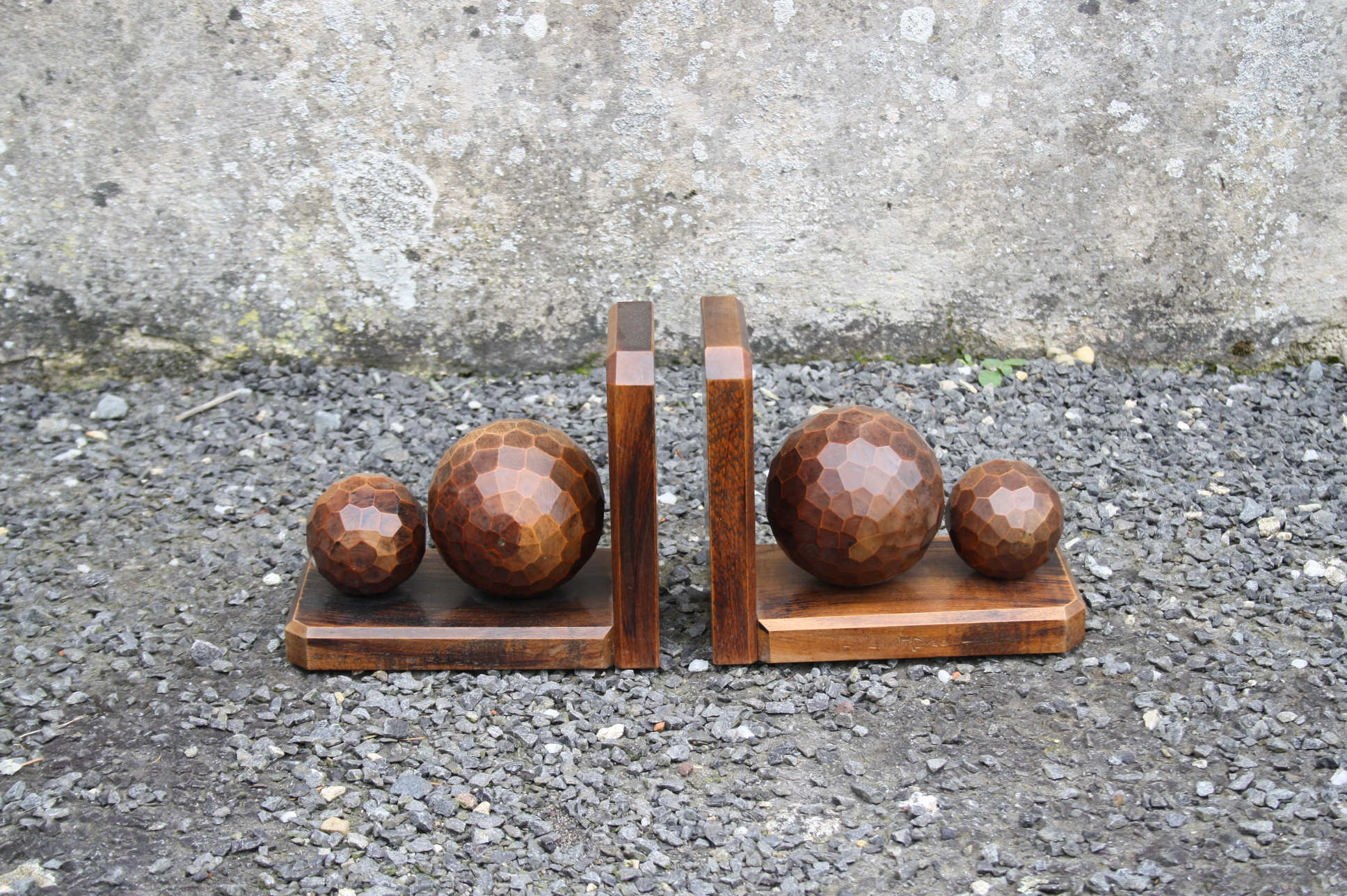 Pair of vintage wooden book greenhouses