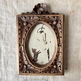 antique carved wooden photo frame