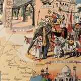 Old illustrated map of the Orient from 1948 - JP Pinchon