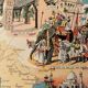 Old illustrated map of the Orient from 1948 - JP Pinchon